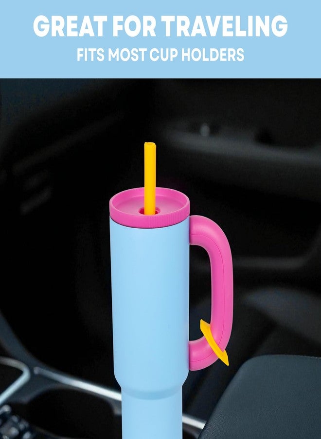 CPENSUS 1200ML Stainless Steel Tumbler with Lid and Straw, Hot and Cold with Handle, 100% Leak Proof Mug Cupholder for Travelling, Gym (Blue + Purple) - Image 4